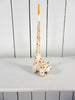 Fair Trade Tall Tail Wooden Spotty Cat - White