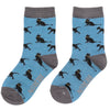 Mr Heron Boys Bamboo Socks 'Lucky Cats' Denim