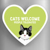 Heart Fridge Magnet Cats Welcome - Green