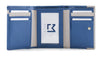 Mala Leather Peek a Boo Cats Large Tri Fold Purse RFID Blue