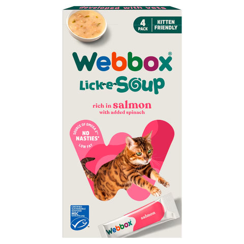 Webbox Salmon Lick-e-Soup Cat Treat 4 Pack