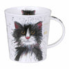 Dunoon Fine Bone China Cat Mug: Catter Splatter Black & White