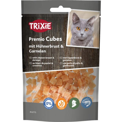 Trixie Premio Cubes Cat Treats with Chicken Breast & Shrimp, 50g