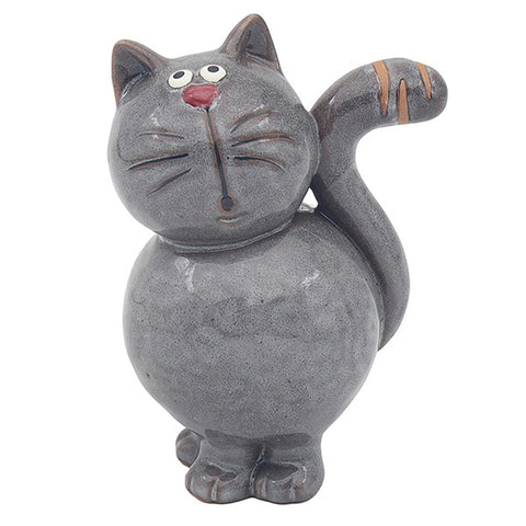 Ceramic Glazed Cat Figurine Leonardo Collection Farmyard Fun - Medium