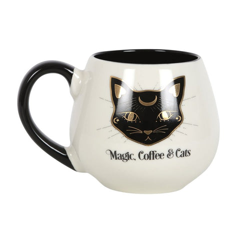 Magic, Coffee & Cats Rounded Mug in Gift Box