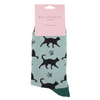 Miss Sparrow Ladies Bamboo Socks 'Cats & Prints' Aqua