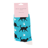Miss Sparrow Ladies Bamboo Socks 'Cats & Prints' Teal