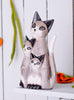 Fair Trade Handmade Grey Cat Family Wooden Ornament