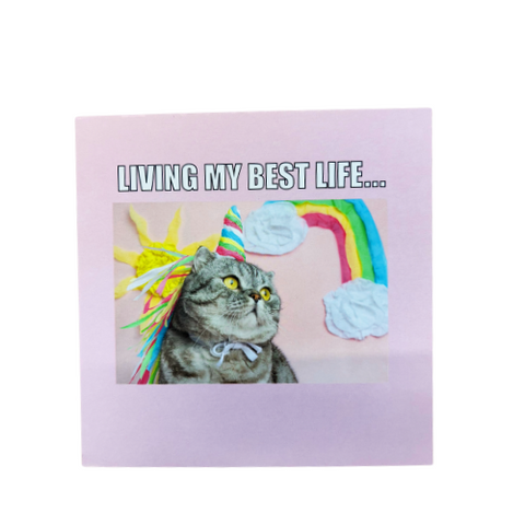 Living My Best Life Cat Greetings Card