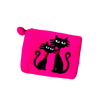 Fair Trade Handmade Felt Black Cat Purse - Pink or Grey