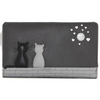 Mala Leather Midnight Cats Bifold Purse RFID Grey