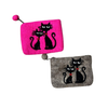 Fair Trade Handmade Felt Black Cat Purse - Pink or Grey