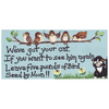 Humorous Cat & Bird Plastic Smiley Sign