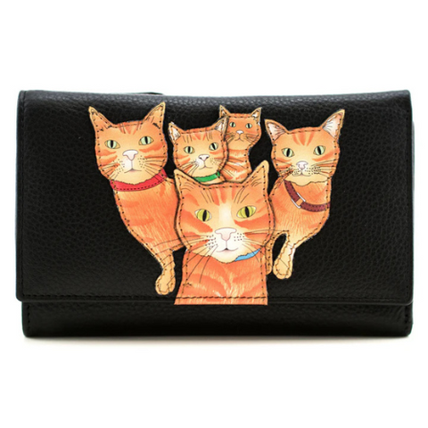 Mala Leather Kitty Crew Tri-Fold Purse
