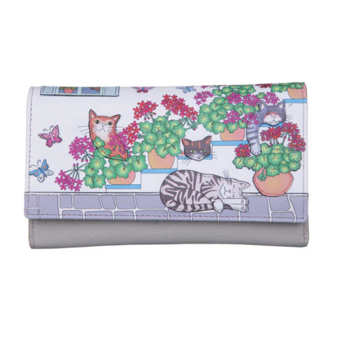 Mala Leather Santorini Cats Matinee Purse RFID