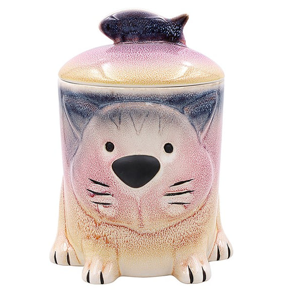 Faithful Friends Ceramic Cat Canister with Paws
