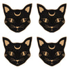 Mystic Mog Cat Face MDF Coaster Set in Holder