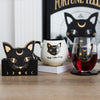Mystic Mog Cat Face MDF Coaster Set in Holder