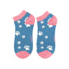 Miss Sparrow Ladies Bamboo Trainer Socks 'Paw Prints'