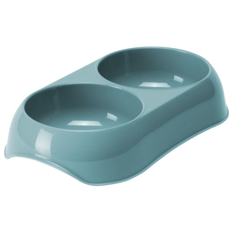 Moderna Gusto Double Cat Plastic Food Water Bowl Aqua