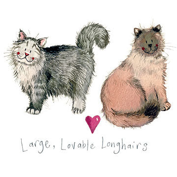 Alex Clark Large Charismatic Cats Card - Lovable Longhairs