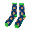 Mr Heron Men's Bamboo Cat Socks 'Tigers' Navy