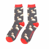 Mr Heron Men's Bamboo Cat Socks 'Lions' Charcoal
