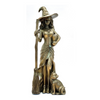Cold Cast Bronze Sculpture - Witch with Cat