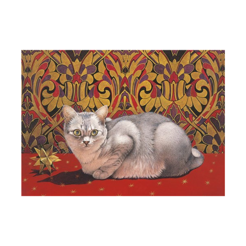 Lesley Anne Ivory Card - Mumu Cat on Tablecloth