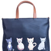 Mala Leather Best Friends Sitting Cats Grab Bag Black