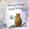 Sunshine Cat Birthday Card - Gold Foiled