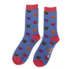 Mr Heron Men's Bamboo Cat Socks 'Kitty Faces' One Size
