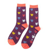 Mr Heron Men's Bamboo Cat Socks 'Kitty Faces' One Size