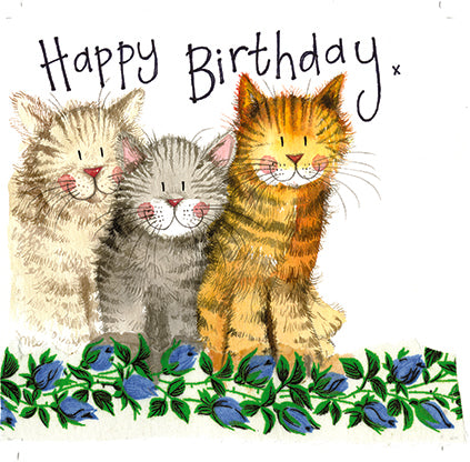 Alex Clark Large Sparkle Card - The Three Amigos Cats