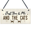 "Just You & Me..." Plywood Hanging Cat Plaque