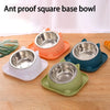 Raised & Tilted Cat Food Bowl Stainless Steel