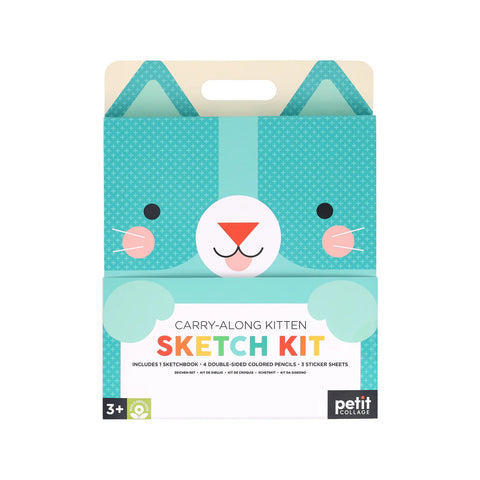 Carry-Along Kitten Sketchbook Kit with Pencils and Stickers