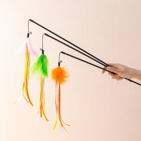 Ribbon and Feather Teaser Cat Activity Toy