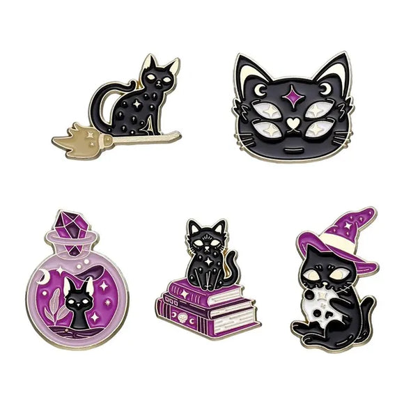 Magical Cat Enamel Pin Badge 5 Designs