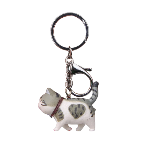 Cute Cartoon Cat Keyring Various Colours