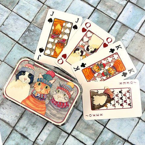 Emma Ball Cats in Hats Playing Cards in a Tin