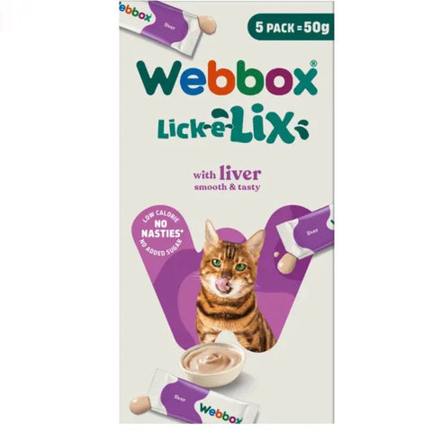 Webbox Lick-e-Lix Cat & Kitten Treat Liver 5x10g