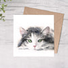 Marie Brown Greetings Card - Green Eyed Cat