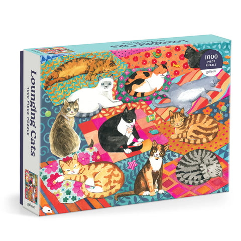 Lounging Cats 1000 Piece Jigsaw Puzzle by Galison