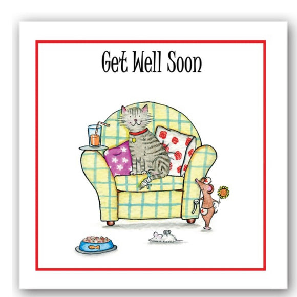 Occasions Cat Greetings Card - Get Well Soon