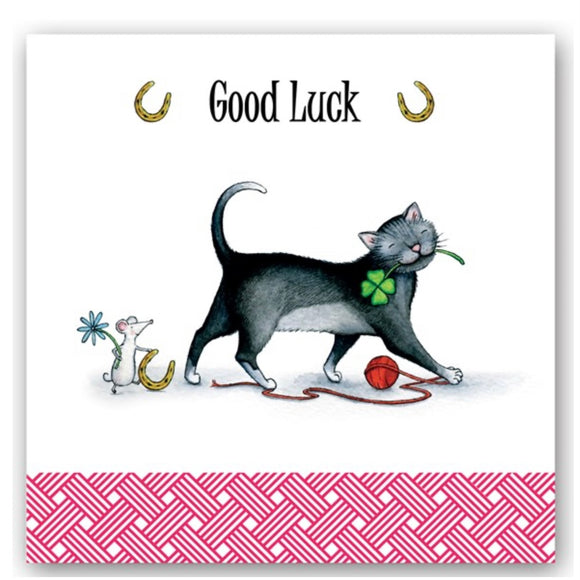 Occasions Cat Greetings Card - Good Luck