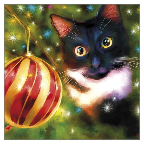Denise Laurent Cat Christmas Card - Oh Christmas Tree
