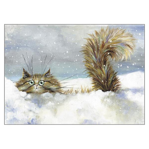 Kim Haskins Cat Christmas Card - In a Flurry