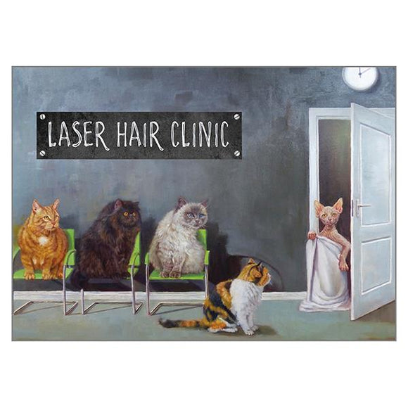 Lucia Heffernan Laser Hair Clinic Cat Greetings Card