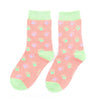 Miss Sparrow Girls Bamboo Socks 'Paddy Paws' Coral